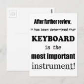 Carte Postale Clavier Instrument le plus important (Devant / Derrière)