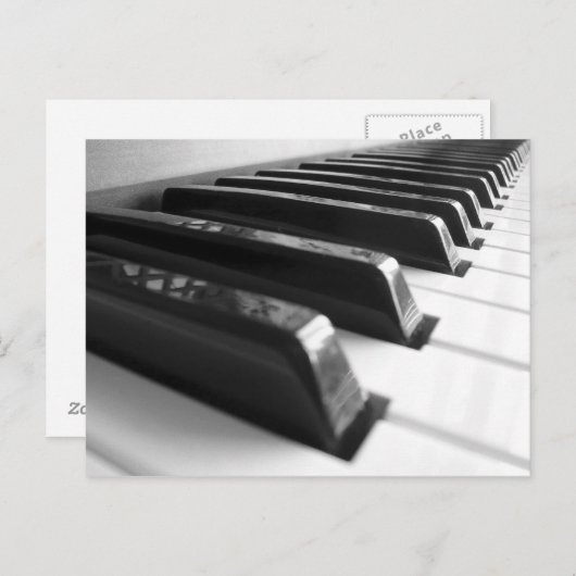 Carte Postale Clavier - Noir Et Blanc (Devant / Derrière)