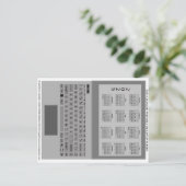Carte Postale Clavier Ordinateur Portable Argent 2025 Calendrier (Debout devant)
