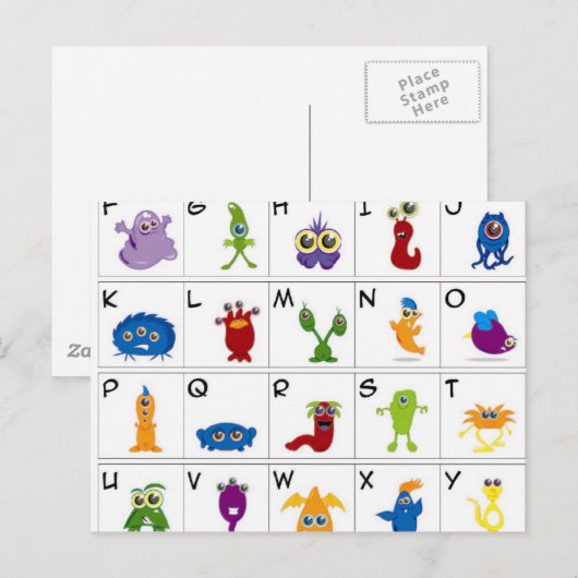 Carte Postale Clé de code - Monstres (Devant / Derrière)