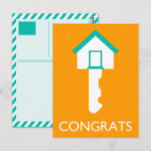 Carte Postale clé de la chambre des félicitations (Devant / Derrière)