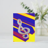 Carte Postale Clé de piano colorée (Debout devant)