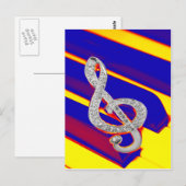 Carte Postale Clé de piano colorée (Devant / Derrière)