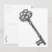 Carte Postale Clé de squelette (Devant / Derrière)