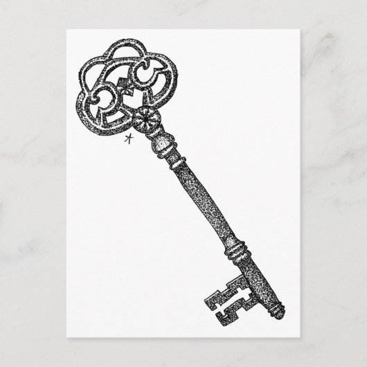 Carte Postale Clé de squelette (Devant)