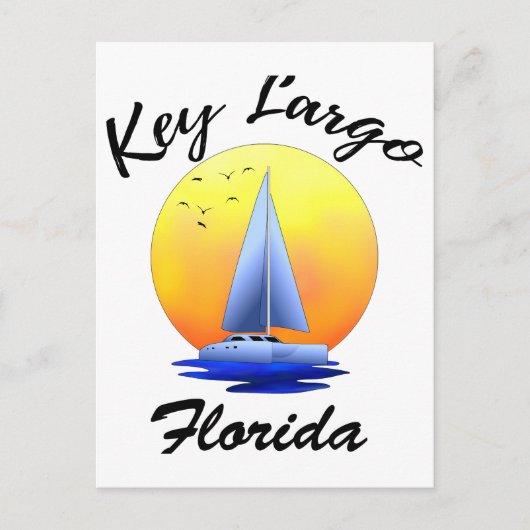 Carte Postale Clé Largo Florida Keys voile (Devant)