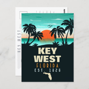 Carte Postale clé ouest Floride Sunset Vacation Souvenirs 80s