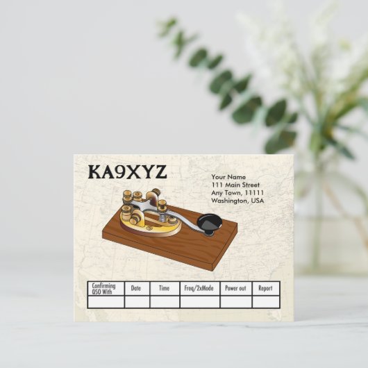 Carte Postale Clé télégraphique en laiton à l'ancienne Code Mors (Debout devant)