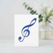 Carte Postale Clé violon bleu (Debout devant)