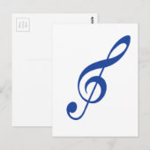Carte Postale Clé violon bleu (Devant / Derrière)
