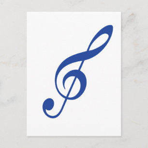 Carte Postale Clé violon bleu