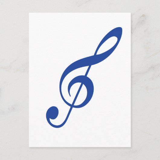 Carte Postale Clé violon bleu (Devant)