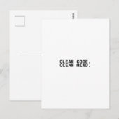 Carte Postale Clean Code Clean Mind Minimalist Technical  (Devant / Derrière)