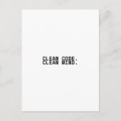 Carte Postale Clean Code Clean Mind Minimalist Technical  (Devant)