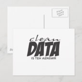 Carte Postale Clean Data est la réponse (Devant / Derrière)