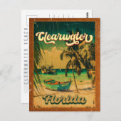 Carte Postale Clearwater Beach Floride Palm Tree Souvenirs 60s (Devant / Derrière)