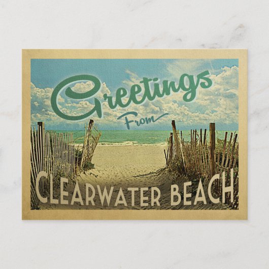 Carte postale Clearwater Beach Vintage voyage (Devant)