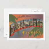 Carte Postale Clearwater, Floride - Grandes scènes de lettres (Devant / Derrière)