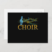 Carte Postale Clef Choir Notes musicales Choral Chorus Chant Cad (Devant / Derrière)