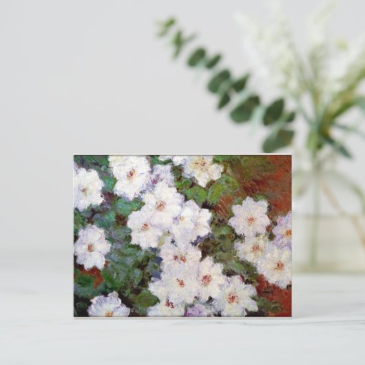 Carte Postale Clematis, 1887, tableau de Monet, (Debout devant)