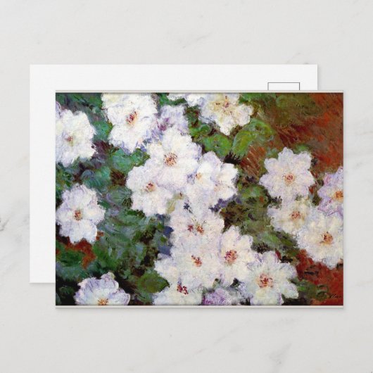 Carte Postale Clematis, 1887, tableau de Monet, (Devant / Derrière)