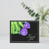 Carte Postale Clématite Violette Et Feuillage Vert Merci (Debout devant)