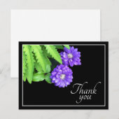 Carte Postale Clématite Violette Et Feuillage Vert Merci (Devant / Derrière)