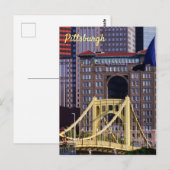 Carte Postale Clemente Bridge Pittsburgh Skyscrapers Jour d'été (Devant / Derrière)