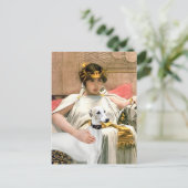 Carte Postale Cléopâtre et Whippet blanc (Debout devant)