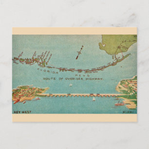Carte Postale Clés de Floride vintage - Miami