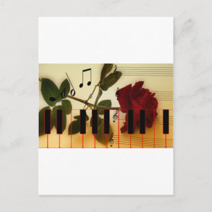 Carte Postale Clés de Musique Notes Monde Destin Art Numérique