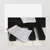 Carte Postale Clés de piano avec musique (Devant / Derrière)