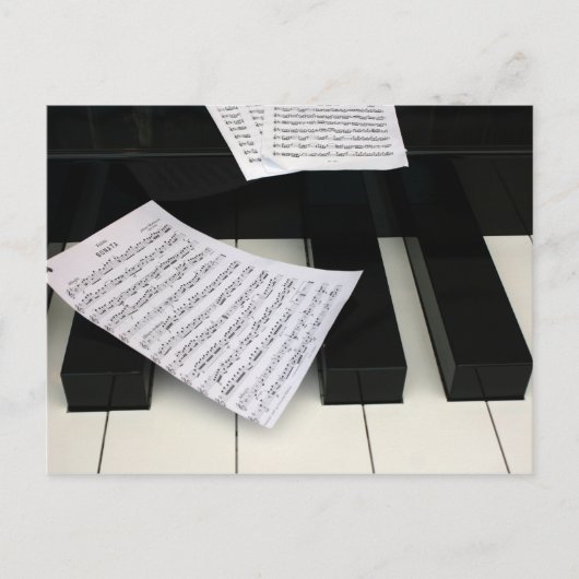 Carte Postale Clés de piano avec musique (Devant)