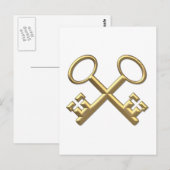 Carte Postale Clés de St Peter en or "3D" (Devant / Derrière)