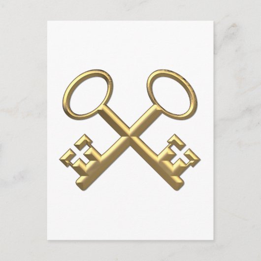 Carte Postale Clés de St Peter en or "3D" (Devant)