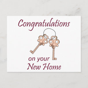 Carte Postale Clés pour une nouvelle maison