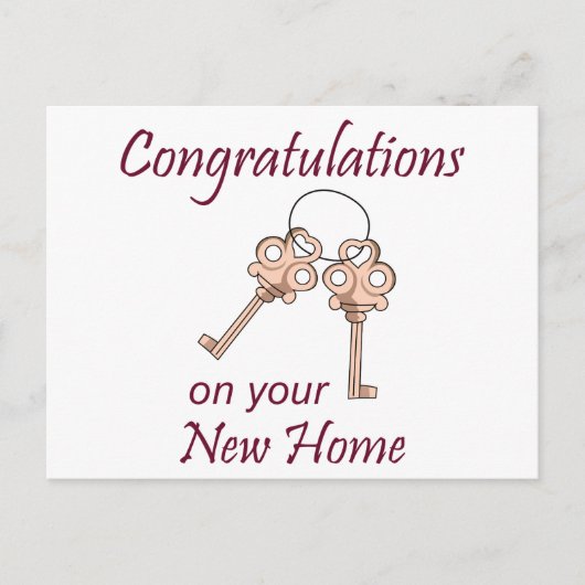 Carte Postale Clés pour une nouvelle maison (Devant)