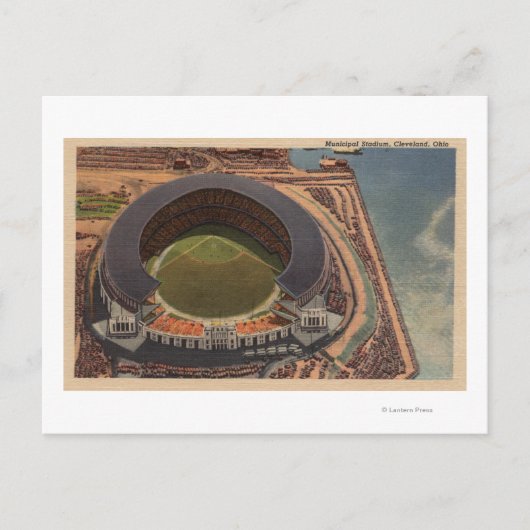 Carte Postale Cleveland, OH - Aérien de baseball municipal (Devant)