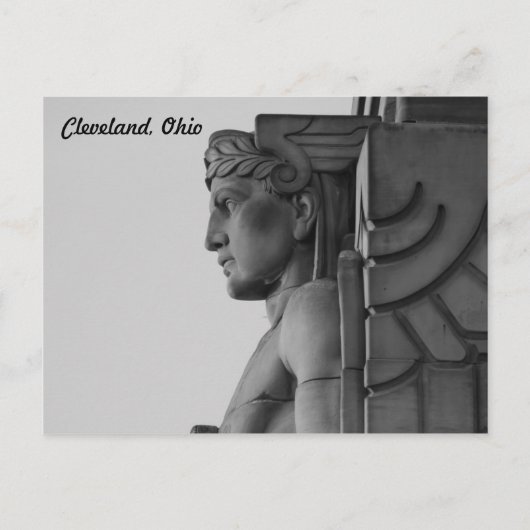 Carte postale Cleveland OH Bridge Guardian (B & W) (Devant)