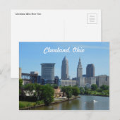 Carte postale Cleveland, Ohio River Skyline (Devant / Derrière)