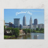 Carte Postale Cleveland, Ohio River Skyline Postcard (Curve) (Devant)