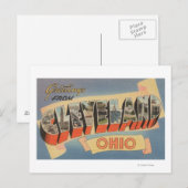 Carte Postale Cleveland, Ohio - Scènes de grandes lettres (Devant / Derrière)