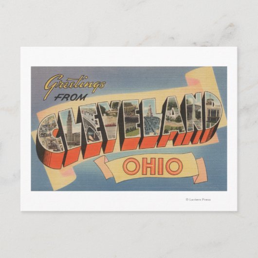 Carte Postale Cleveland, Ohio - Scènes de grandes lettres (Devant)