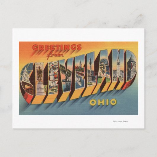 Carte Postale Cleveland, Ohio - Scènes de grandes lettres 2 (Devant)