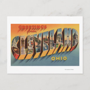 Carte Postale Cleveland, Ohio - Scènes de grandes lettres 2
