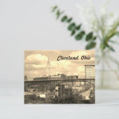 Carte postale Cleveland Ohio Sepia Skyline (Debout devant)