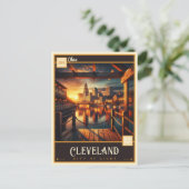 Carte Postale Cleveland, Ohio | VINTAGE (Debout devant)