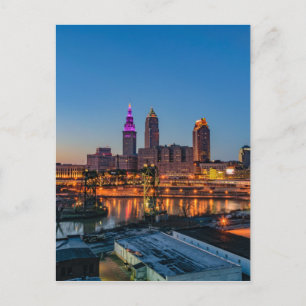 Carte Postale Cleveland Skyline au coucher du soleil