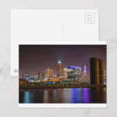 Carte Postale Cleveland Skyline pour la nuit (Devant / Derrière)