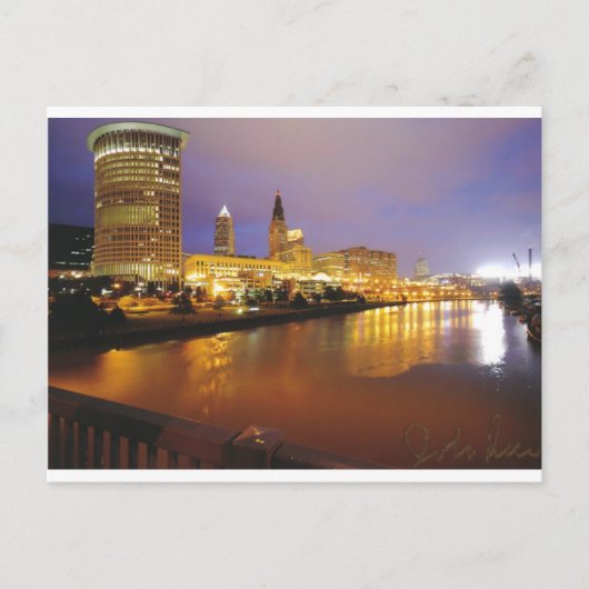 Carte Postale Cleveland Skyline pour la nuit (Devant)